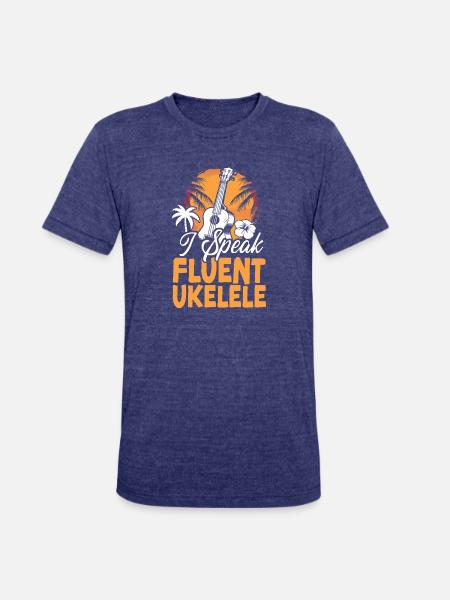 Hawaiian Ukulele Uke I Speak - Unisex Tri-Blend T-Shirt - heather indigo