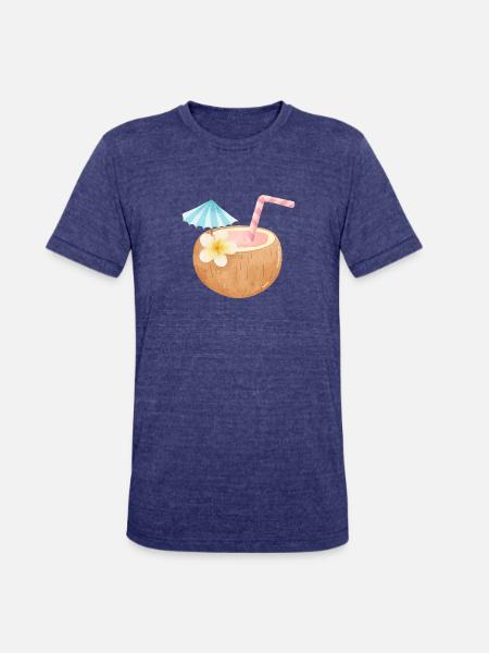 Tropical Coconut Sip - Unisex Tri-Blend T-Shirt - heather indigo