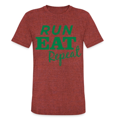 Run Eat Repeat buttons medium - Unisex Tri-Blend T-Shirt