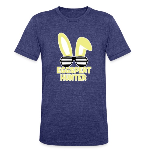Eggspert Hunter Easter Bunny with Sunglasses - Unisex Tri-Blend T-Shirt