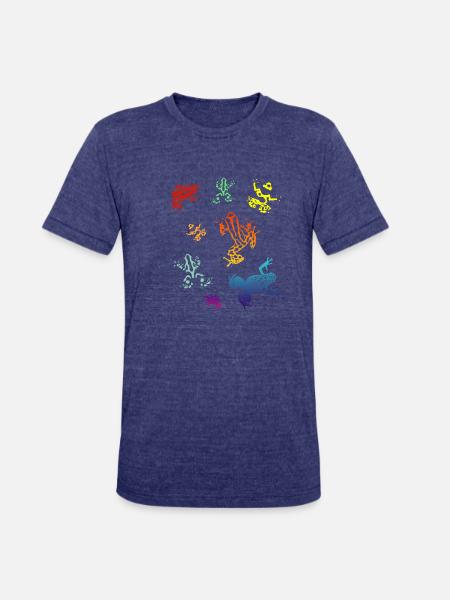Poison Dart Frogs - Unisex Tri-Blend T-Shirt - heather indigo