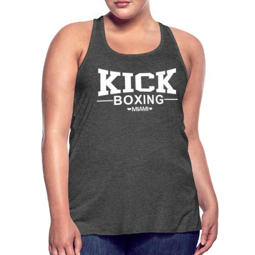 KICKBOXING MIAMI White Letters - Women's Flowy Tank Top by Bella