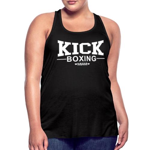 KICKBOXING MIAMI White Letters - Women's Flowy Tank Top by Bella