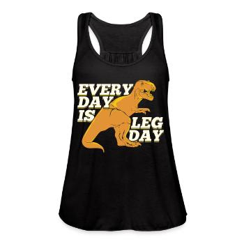 Every Day Is Leg Day - Women's Flowy Tank Top by Bella - deep heather - Front - Julia (174cm)