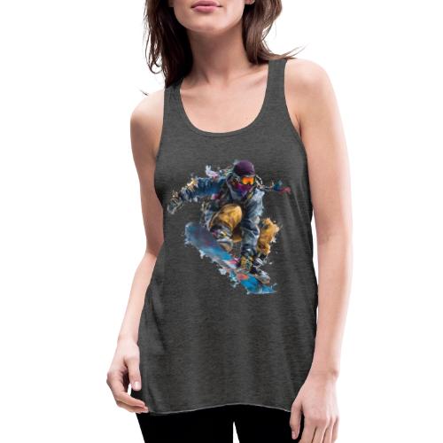 Snowboarding: Splash of Speed - Women's Flowy Tank Top by Bella