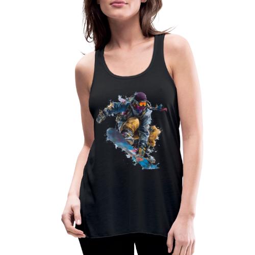 Snowboarding: Splash of Speed - Women's Flowy Tank Top by Bella