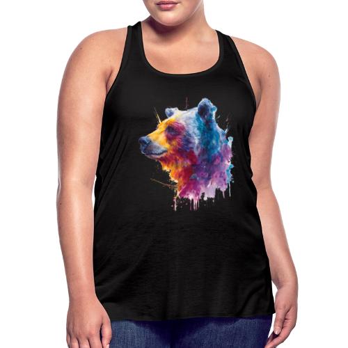 Watercolor Bear Portrait - Women's Flowy Tank Top by Bella