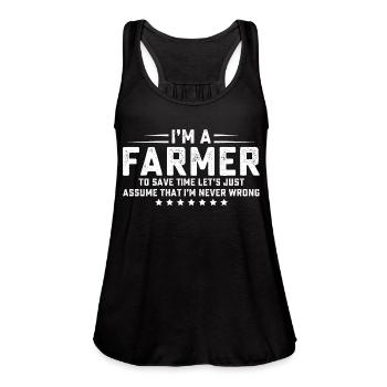 Farmer Never Wrong Farmer Shirt Gift For Farmer - Women's Flowy Tank Top by Bella - deep heather - Front - Julia (174cm)