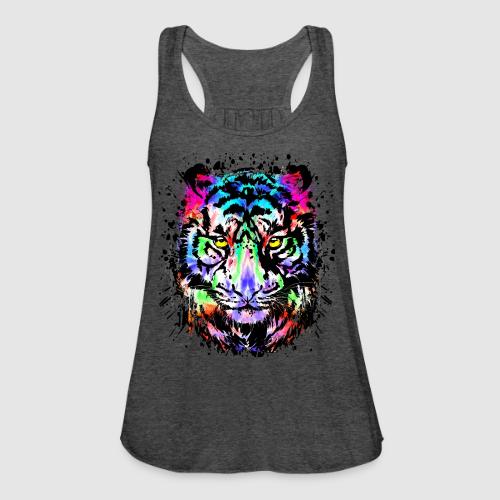 Color Splash Tiger Head - Colorful Tiger Face - Women's Flowy Tank Top by Bella