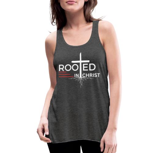 Rooted in Christ (white) - Colossians 2:7 - Women's Flowy Tank Top by Bella
