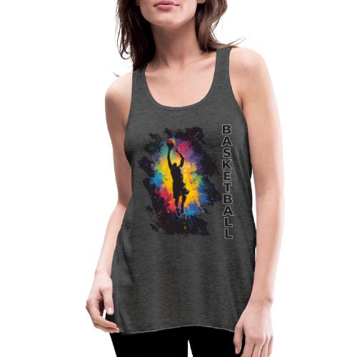 High Energy Basketball Paint Splatter Art - Women's Flowy Tank Top by Bella