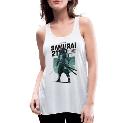 Cyber Samurai 2110: Glowing Katana Warrior - Women's Flowy Tank Top by Bella