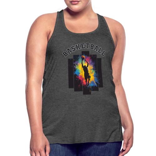 Basketball Slam Dunk Splash Design - Women's Flowy Tank Top by Bella