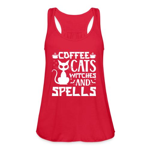 Coffee, Cats, Witches & Spells - Women's Flowy Tank Top by Bella