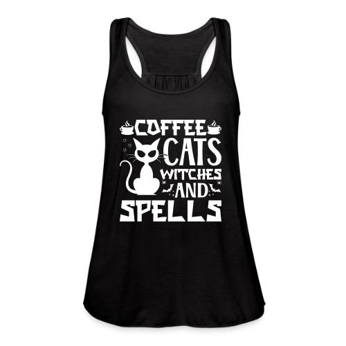Coffee, Cats, Witches & Spells - Women's Flowy Tank Top by Bella