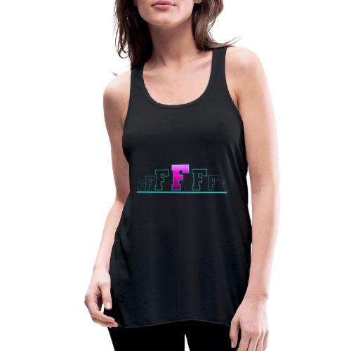 Letter F – Capital Varsity Alphabet Monogram - Women's Flowy Tank Top by Bella