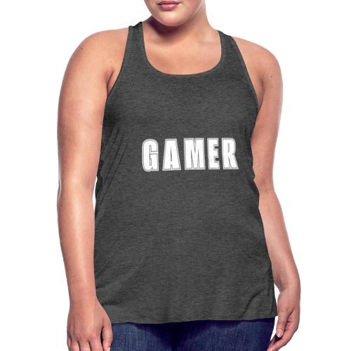 Gamer Collegiate White Text Design - Women's Flowy Tank Top by Bella