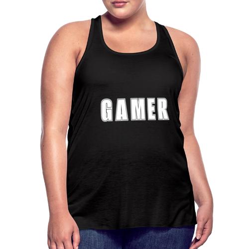 Gamer Collegiate White Text Design - Women's Flowy Tank Top by Bella