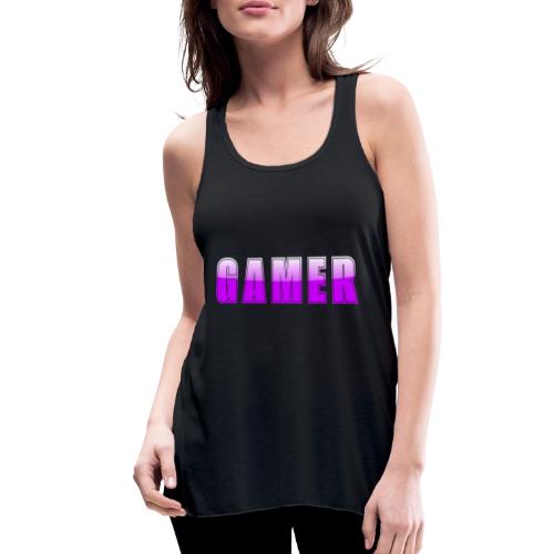 Gamer Purple Glossy Collegiate Design - Women's Flowy Tank Top by Bella