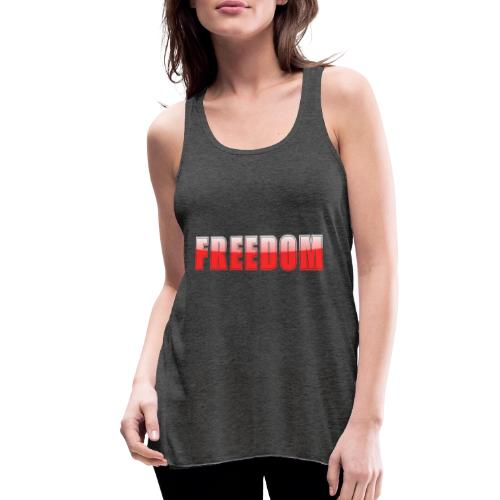 Freedom Typography Design - Women's Flowy Tank Top by Bella