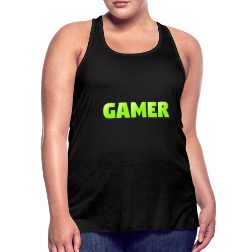 Gamer Neon Green Gaming Logo Design - Women's Flowy Tank Top by Bella