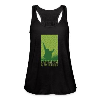 Capitalism is my Religion - Women's Flowy Tank Top by Bella - deep heather - Front - Julia (174cm)