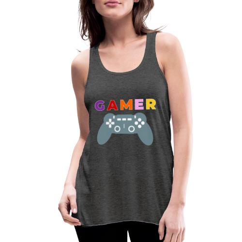 Colorful Gamer Controller Graphic - Women's Flowy Tank Top by Bella
