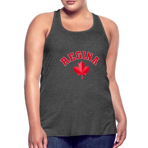 Regina with maple leaf - Women's Flowy Tank Top by Bella