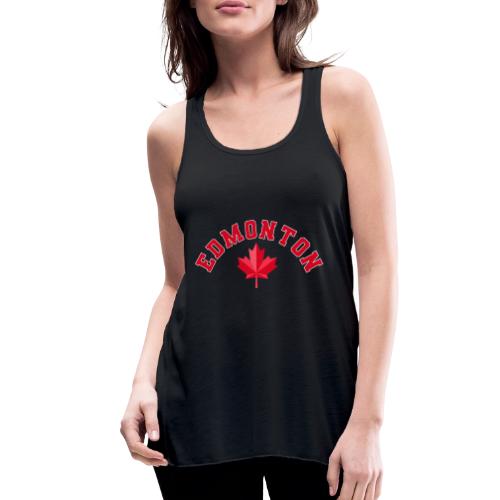 Edmonton with maple leaf - Women's Flowy Tank Top by Bella