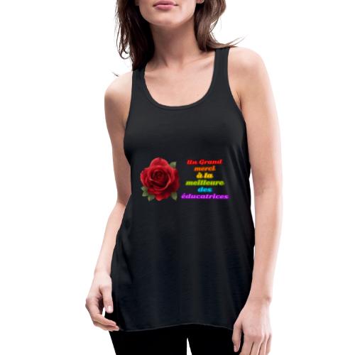 Thank You Educator: Pink and Rainbow Message - Women's Flowy Tank Top by Bella