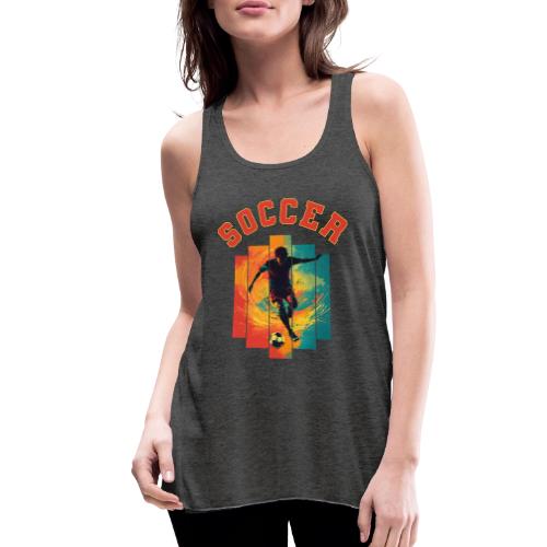 Soccer Heartbeat - Women's Flowy Tank Top by Bella