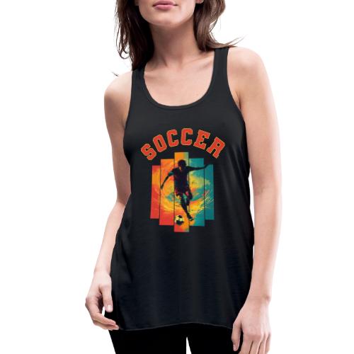 Soccer Heartbeat - Women's Flowy Tank Top by Bella
