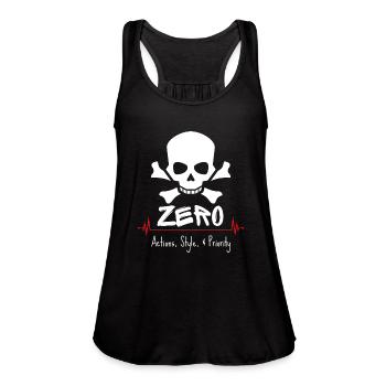 ZERO SKATEBOARD - Women's Flowy Tank Top by Bella - deep heather - Front - Julia (174cm)
