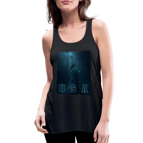 Neon Liberty USA Triptych - Women's Flowy Tank Top by Bella