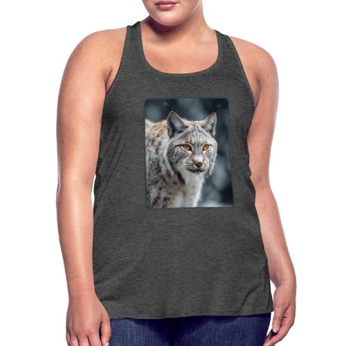 Lynx Portrait Piercing Eyes Design - Women's Flowy Tank Top by Bella