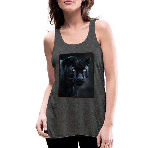Black Panther Glowing Eyes Design - Women's Flowy Tank Top by Bella