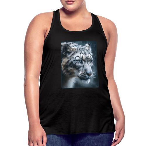 Snow Leopard Blue Eyes Design - Women's Flowy Tank Top by Bella