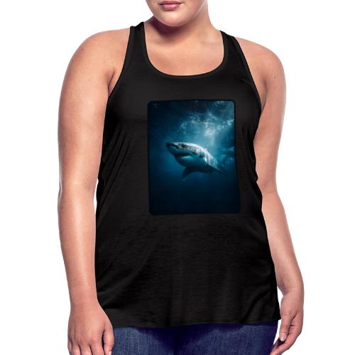 Great White Shark Ocean Design - Women's Flowy Tank Top by Bella