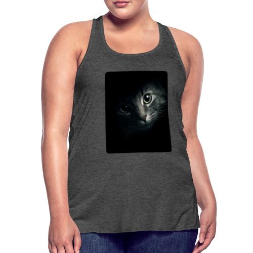 Cat Face in Shadow Close-Up Design - Women's Flowy Tank Top by Bella