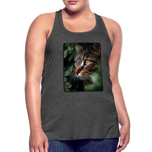 Tabby Cat Jungle Eyes Design - Women's Flowy Tank Top by Bella