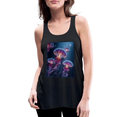 Glowing Jellyfish Deep Sea Design - Women's Flowy Tank Top by Bella
