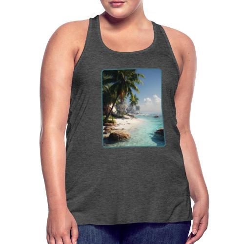 Tropical Beach Paradise Palm Design - Women's Flowy Tank Top by Bella