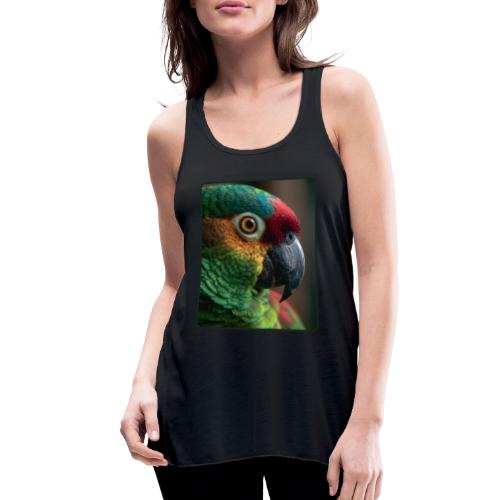 Colorful Parrot Close-Up Design - Women's Flowy Tank Top by Bella