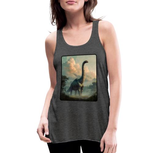 Brachiosaurus Prehistoric Scene Design - Women's Flowy Tank Top by Bella