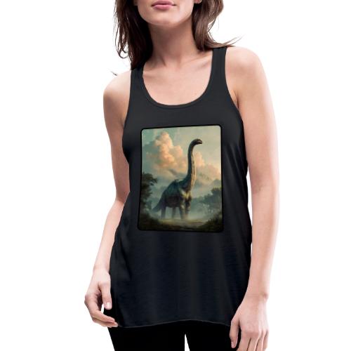 Brachiosaurus Prehistoric Scene Design - Women's Flowy Tank Top by Bella