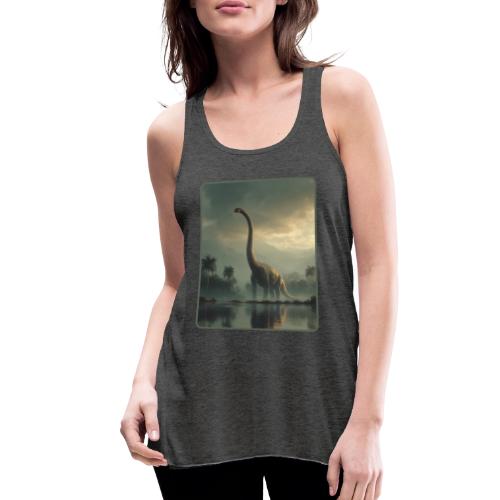 Brachiosaurus Misty Lake Design - Women's Flowy Tank Top by Bella