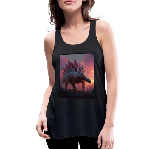 Stegosaurus Sunset Forest Design - Women's Flowy Tank Top by Bella