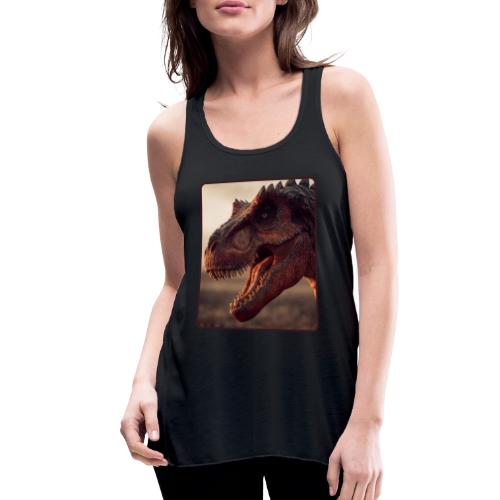 T Rex Roaring Close-Up Design - Women's Flowy Tank Top by Bella
