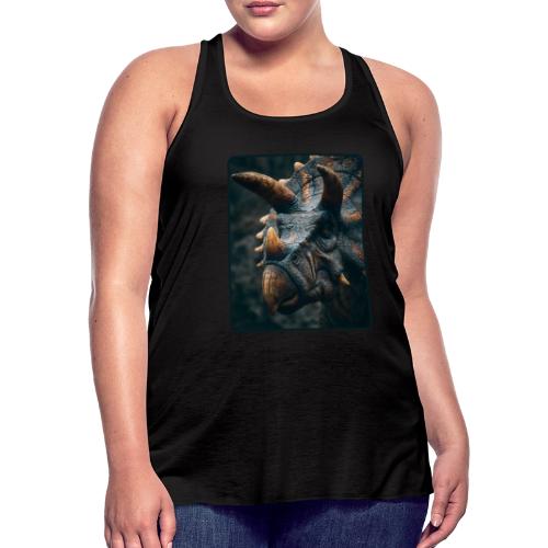 Triceratops Detailed Portrait Design - Women's Flowy Tank Top by Bella