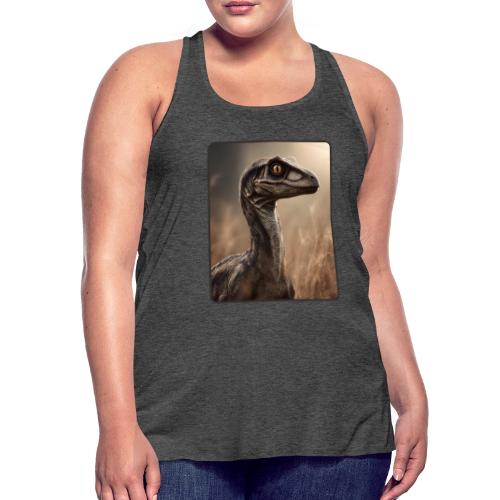 Velociraptor Feathered Portrait Design - Women's Flowy Tank Top by Bella